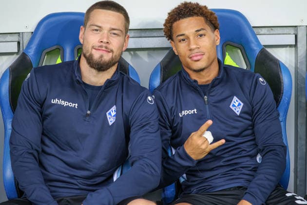 Von links: Julian Ulbricht (SV Waldhof Mannheim, 10), Djayson Mendes (SV Waldhof Mannheim, 35) Fussball: 3. Liga, 7. Spieltag, SV Waldhof Mannheim vs. SC Preußen Münster am 20.09.2026 in Mannheim (Carl-Benz-Stadion), Deutschland 2026 Franz Reindel Mannheim Carl-Benz-Stadion Deutschland Copyright: xFranzxReindelx