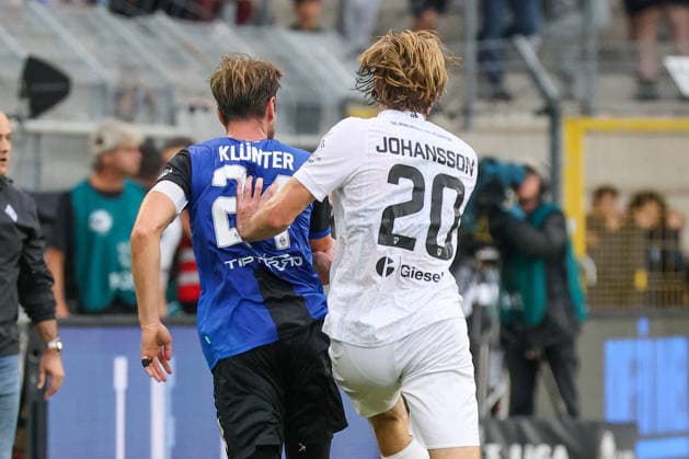 Lukas Klünter (SV Waldhof Mannheim, 24), Ryan Nils Johansson (SC Preußen Münster, 20) Fussball: 3. Liga, 7. Spieltag, SV Waldhof Mannheim vs. SC Preußen Münster am 20.09.2026 in Mannheim (Carl-Benz-Stadion), Deutschland 2026 Franz Reindel Mannheim Carl-Benz-Stadion Deutschland Copyright: xFranzxReindelx