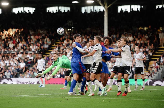 Premier League 2026 27 Fulham FC v Manchester United, ManU Craven Cottage Stadium 20.09.2026 Harry Maguire of Manchester United and Shea Charles of Fulham tussle in the box Premier League 2026 27 Fulham FC v Manchester United Craven Cottage Stadium 20.09.2026 Photograph By Marc Aspland The Times  Copyright: xMarcxAsplandx NINTCHDBPICT001109935598