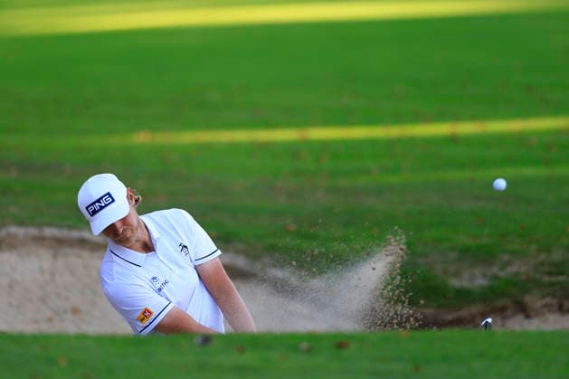 RECORD DATE NOT STATED 20th September 2026; Wentworth Golf Club, Virginia Water, Surrey, England; DP World Tour Golf, BMW PGA, Golf Herren Championship, Final Day; Kristoffer Reitan with his third shot out the par 5 18th hole ChrisxRoll