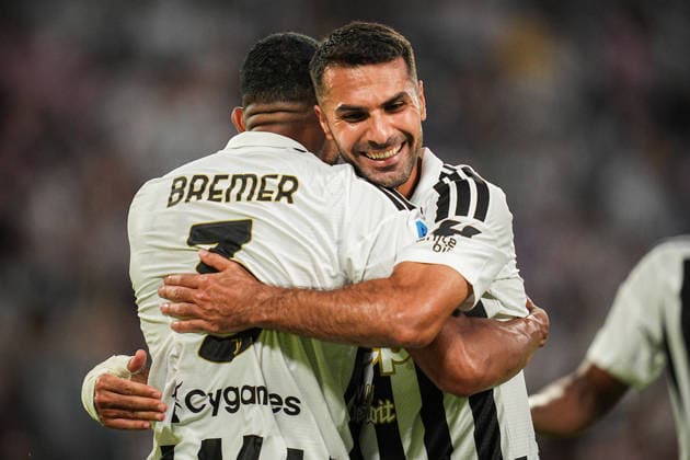 Juventus s Bremer celebrates after scoring goal for his team during the Serie A soccer match between Juventus and Atalanta at the Allianz Stadium in Turin, north west Italy - Sunday, September 20, 2026. - Soccer .  Copyright: xMarcoxAlpozzi LaPressex
