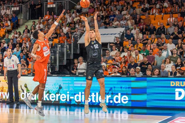 20.09.26 ratiopharm Ulm - MHP Riesen Ludwigsburg Deutschland, Ulm, 20.09.2026, Basketball, Bundesliga, Saison 2026 2027, ratiopharm Ulm - MHP Riesen Ludwigsburg: Patrick Cartier (MHP Riesen Ludwigsburg).