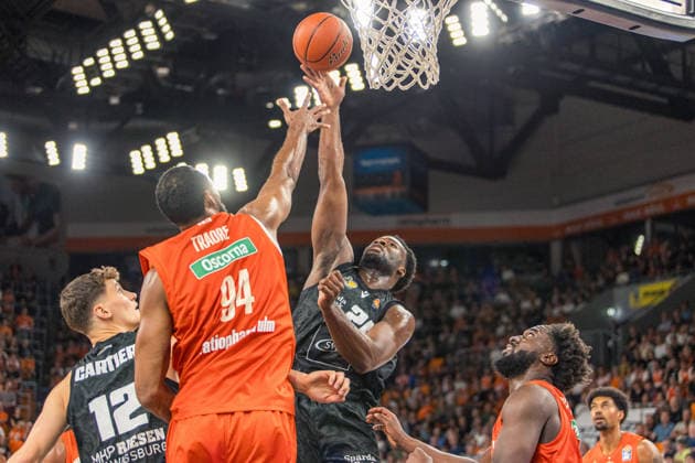 20.09.26 ratiopharm Ulm - MHP Riesen Ludwigsburg Deutschland, Ulm, 20.09.2026, Basketball, Bundesliga, Saison 2026 2027, ratiopharm Ulm - MHP Riesen Ludwigsburg: Maxwell Temoka Dongmo (MHP Riesen Ludwigsburg).