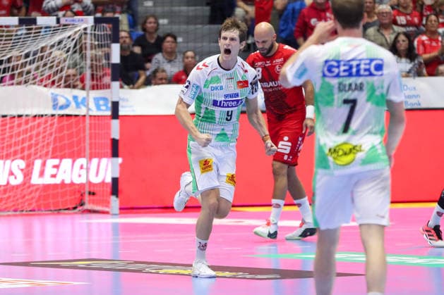 20.09.2026, xgox, Handball - Opel HBL MT Melsungen - SC Magdeburg emspor, v.l. Oskar Vind Rasmussen (Magdeburg, 9) Jubel, Torjubel, jubelt ueber das Tor, celebrate the goal, celebration Kassel