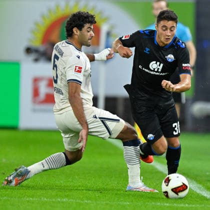 Paderborn, Home-Deluxe-Arena, 20.09.26, GER, Herren, 1.Bundesliga, Saison 2026-2027, SC Paderborn 07 - TSG 1899 Hoffenheim Bild: DFL regulations prohibit any use of photographs as image sequences and or quasi-video. Nordrhein-Westfalen Deutschland