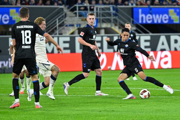 Paderborn, Home-Deluxe-Arena, 20.09.26, GER, Herren, 1.Bundesliga, Saison 2026-2027, SC Paderborn 07 - TSG 1899 Hoffenheim Bild: DFL regulations prohibit any use of photographs as image sequences and or quasi-video. Nordrhein-Westfalen Deutschland