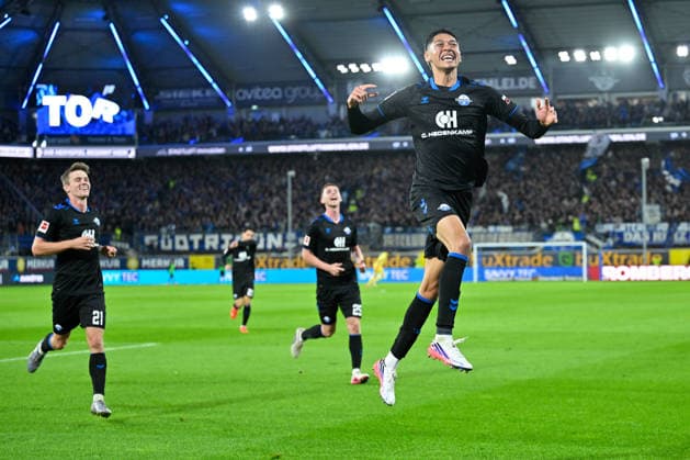 Paderborn, Home-Deluxe-Arena, 20.09.26, GER, Herren, 1.Bundesliga, Saison 2026-2027, SC Paderborn 07 - TSG 1899 Hoffenheim Bild: DFL regulations prohibit any use of photographs as image sequences and or quasi-video. Nordrhein-Westfalen Deutschland