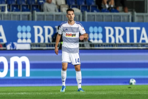 Fussball, 3.Liga Saison 2026 2027 7.Spieltag SV Wehen Wiesbaden - MSV Duisburg 20.09.2026, BRITA-Arena Conor Noß (MSV Duisburg,14) Wiesbaden BRITA-Arena Hessen Deutschland