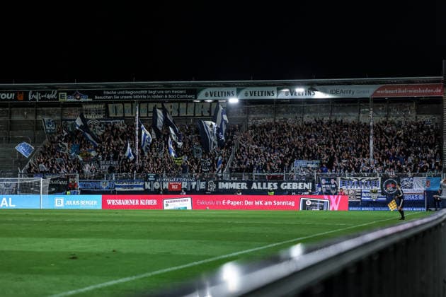 Fussball, 3.Liga Saison 2026 2027 7.Spieltag SV Wehen Wiesbaden - MSV Duisburg 20.09.2026, BRITA-Arena Fans MSV Duisburg Wiesbaden BRITA-Arena Hessen Deutschland