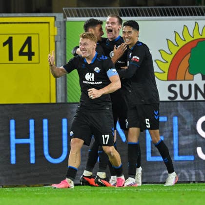 Paderborn, Home-Deluxe-Arena, 20.09.26, GER, Herren, 1.Bundesliga, Saison 2026-2027, SC Paderborn 07 - TSG 1899 Hoffenheim Bild: DFL regulations prohibit any use of photographs as image sequences and or quasi-video. Nordrhein-Westfalen Deutschland