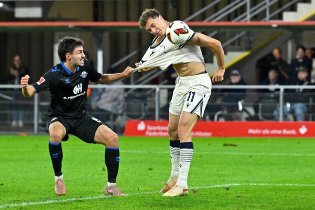 Paderborn, Home-Deluxe-Arena, 20.09.26, GER, Herren, 1.Bundesliga, Saison 2026-2027, SC Paderborn 07 - TSG 1899 Hoffenheim Bild: DFL regulations prohibit any use of photographs as image sequences and or quasi-video. Nordrhein-Westfalen Deutschland