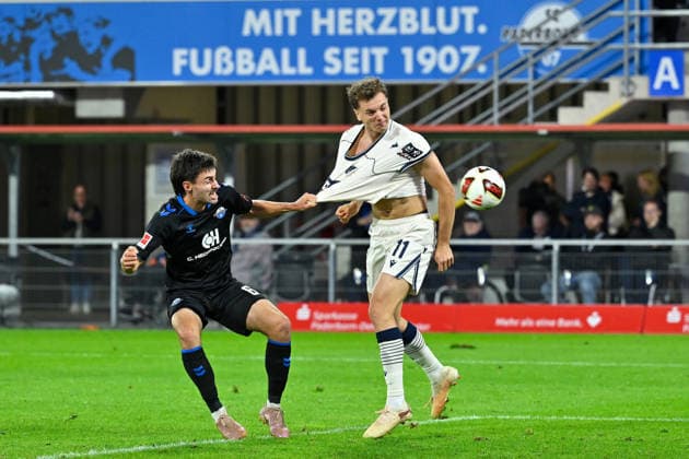Paderborn, Home-Deluxe-Arena, 20.09.26, GER, Herren, 1.Bundesliga, Saison 2026-2027, SC Paderborn 07 - TSG 1899 Hoffenheim Bild: DFL regulations prohibit any use of photographs as image sequences and or quasi-video. Nordrhein-Westfalen Deutschland