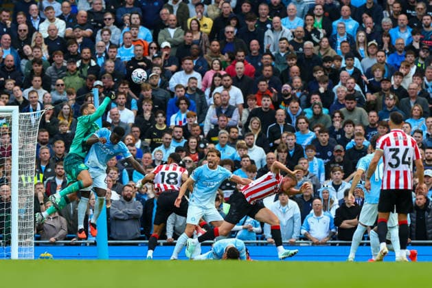 20th September 2026; Etihad Stadium, Manchester, England; Premier League Football, Manchester City versus Sunderland; Gianluigi Donnarumma of Manchester City punches clear RogerxEvans