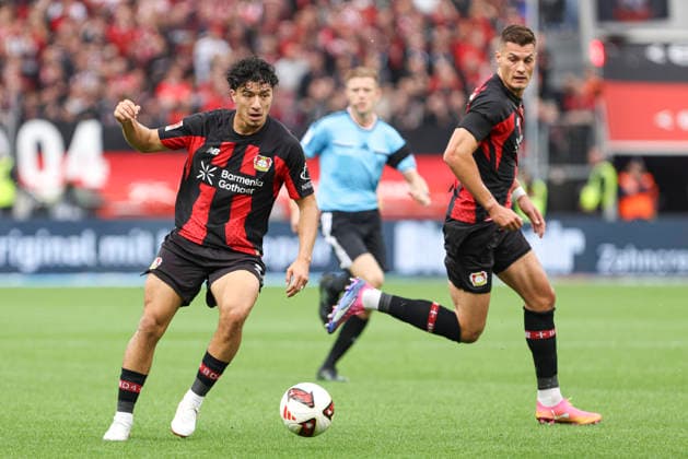Ibrahim Maza (Bayer 04 Leverkusen) in Aktion, am Ball, Einzelaktion waehrend des Spiels der 1. Bundesliga zwischen Bayer 04 Leverkusen und RB Leipzig, BayArena am 20. September 2026 in Leverkusen, Deutschland. (Foto von Oliver Kaelke DeFodi Images) +++ Ibrahim Maza (Bayer 04 Leverkusen) controls the ball during the Bundesliga match between Bayer 04 Leverkusen and RB Leipzig at BayArena on September 20, 2026 in Leverkusen, Germany. (Photo by Oliver Kaelke DeFodi Images) DFB DFL REGULATIONS PROHIBIT ANY USE OF PHOTOGRAPHS AS IMAGE SEQUENCES AND OR QUASI-VIDEO. (Photo by Oliver Kaelke DeFodi Images) -
