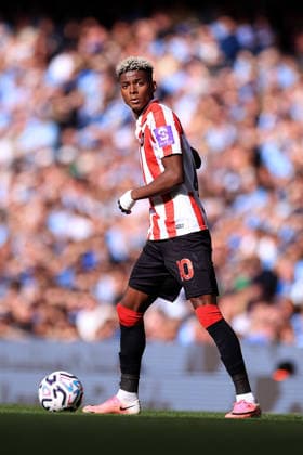 Manchester City v Sunderland 20th September 2026 - Premier League - Manchester City v Sunderland - Nilson Angulo of Sunderland - Photo: Simon Stacpoole Offside. Manchester UK Copyright: xSimonxStacpoolexOffside