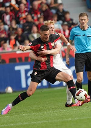 Leverkusen Fussball, 1.BL saison 2026 2027 Bayer 04 Leverkusen vs RB Leipzig, 20.09.2026, Bayarena Leverkusen Patrik Schick Bayer 04 Leverkusen, Tschechien, CZE, Nicolas SEwald, RB Leipzig,