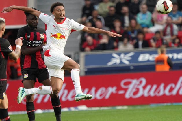 Leverkusen Fussball, 1.BL saison 2026 2027 Bayer 04 Leverkusen vs RB Leipzig, 20.09.2026, Bayarena Leverkusen Tidiam Diadie Stephan Gomis RB Leipzig, Aktion, Einzelbild