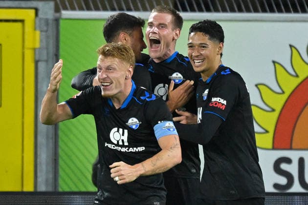 Paderborn, Home-Deluxe-Arena, 20.09.26, GER, Herren, 1.Bundesliga, Saison 2026-2027, SC Paderborn 07 - TSG 1899 Hoffenheim Bild: DFL regulations prohibit any use of photographs as image sequences and or quasi-video. Nordrhein-Westfalen Deutschland