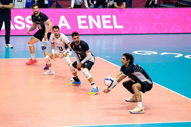 September 20, 2026, Turin, Italy: Alexandros Raptis of Greece seen in action during the Final Eight of the CEV Enel EuroVolley 2026 Men s match between Finland and Greece at PalaVela. Finland wins against Greece with a score 3-2. Turin Italy - ZUMAs197 20260920_aaa_s197_638 Copyright: xDavidexDixLallax