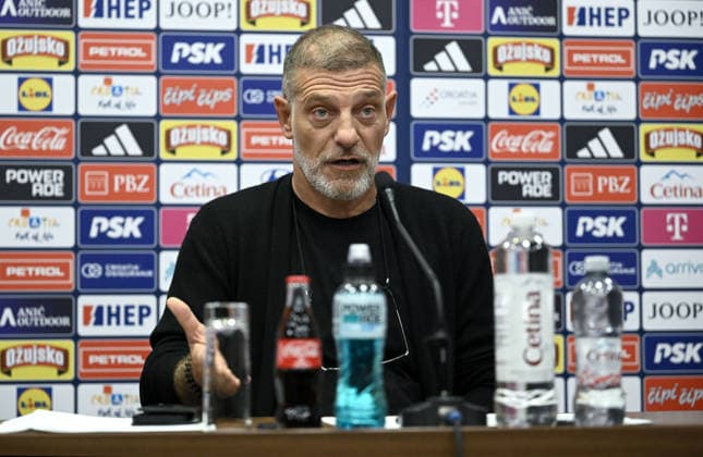 Croatia head coach Slaven Bilic at press conference, PK, Pressekonferenz ahead of UEFA Nations League matches Croatia head coach Slaven Bilic speaks to the media during a press conference in Zagreb, Croatia, on September 21, 2026, ahead of the UEFA Nations League matches against the Czech Republic, Spain and England.  MarkoxLukunic PIXSELL