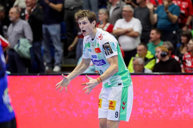 20.09.2026, xgox, Handball - Opel HBL MT Melsungen - SC Magdeburg emspor, v.l. Oskar Vind Rasmussen (Magdeburg, 9) Reklamiert, beschwert sich, schimpft Kassel