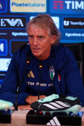 The head coach Roberto Mancini gestures during the Italia team press conference, PK, Pressekonferenz at federal technical center of Coverciano in Florence, Italy - September 21, 2026. - Soccer  Copyright: xSaraxEsposito LaxPressex