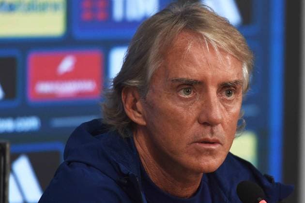 Foto IPP Giacomo Morini Firenze 21 09 2026 Calcio: Conferenza stampa del Commissario Tecnico Roberto Mancini presso il Centro Tecnico Federale di Coverciano. nella foto: l allenatore Roberto Mancini durante l incontro con la stampa. italy ITALY  Copyright: xR4924_italyphotopressx