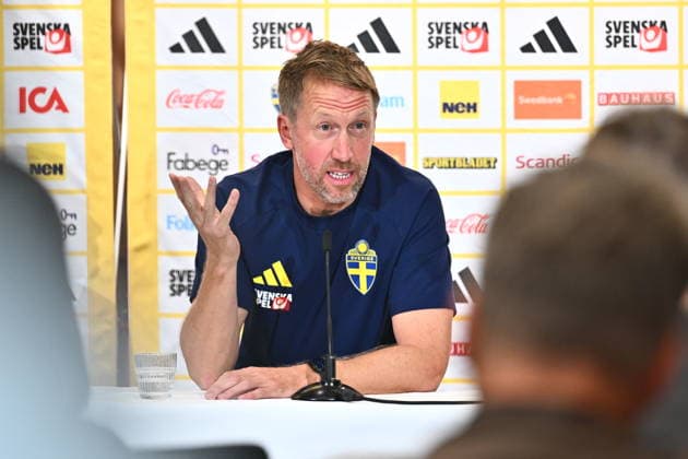 STOCKHOLM, SVERIGE 20260921 Sveriges förbundskapten Graham Potter under en pressträff pa Scandic Park när herrlandslaget samlas i Stockholm inför gruppspelet i Nations League. STOCKHOLM SVERIGE x10090x