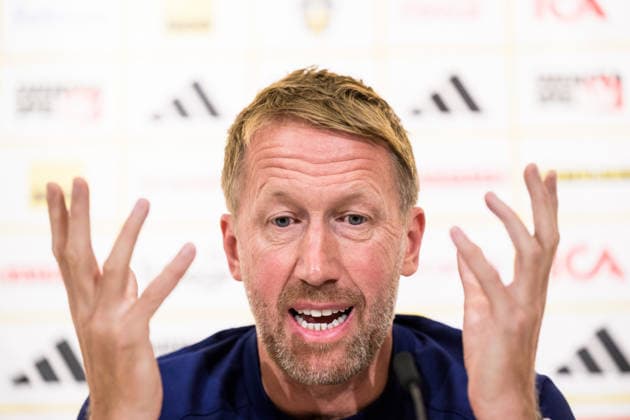 260921 Head coach Graham Potter of the Swedish national football team during a press conference, PK, Pressekonferenz on September 21, 2026 in Stockholm. Photo: Joel Marklund BILDBYRAN kod JM JM0853 bbeng fotboll football soccer fotball nations league uefa nations league presskonferens press conference sverige sweden sverige a Copyright: JOELxMARKLUND BB260921JM001