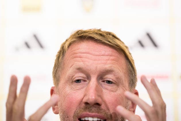 260921 Head coach Graham Potter of the Swedish national football team during a press conference, PK, Pressekonferenz on September 21, 2026 in Stockholm. Photo: Joel Marklund BILDBYRAN kod JM JM0853 bbeng fotboll football soccer fotball nations league uefa nations league presskonferens press conference sverige sweden sverige a Copyright: JOELxMARKLUND BB260921JM007