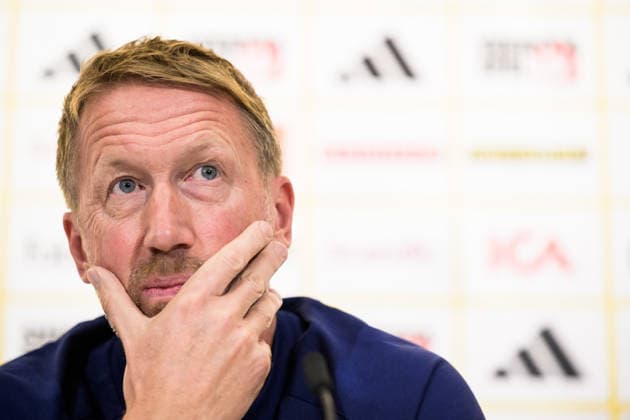 260921 Head coach Graham Potter of the Swedish national football team during a press conference, PK, Pressekonferenz on September 21, 2026 in Stockholm. Photo: Joel Marklund BILDBYRAN kod JM JM0853 bbeng fotboll football soccer fotball nations league uefa nations league presskonferens press conference sverige sweden sverige a Copyright: JOELxMARKLUND BB260921JM016