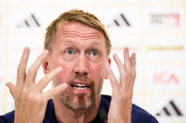 260921 Head coach Graham Potter of the Swedish national football team during a press conference, PK, Pressekonferenz on September 21, 2026 in Stockholm. Photo: Joel Marklund BILDBYRAN kod JM JM0853 bbeng fotboll football soccer fotball nations league uefa nations league presskonferens press conference sverige sweden sverige a Copyright: JOELxMARKLUND BB260921JM017