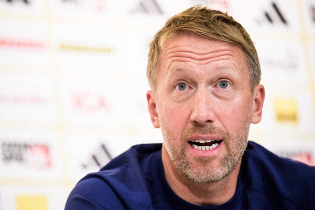 260921 Head coach Graham Potter of the Swedish national football team during a press conference, PK, Pressekonferenz on September 21, 2026 in Stockholm. Photo: Joel Marklund BILDBYRAN kod JM JM0853 bbeng fotboll football soccer fotball nations league uefa nations league presskonferens press conference sverige sweden sverige a Copyright: JOELxMARKLUND BB260921JM019