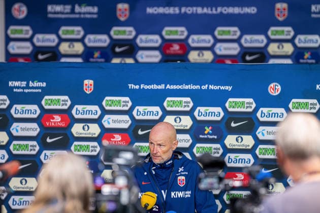 260921 Stale Solbakken, head coach of the Norwegian national football team, during a press event on September 21, 2026 in Oslo. Photo: Vegard Grott BILDBYRAN kod VG VG0999 bbeng fotball football fotboll nations league norge norway press event pressetreff Copyright: VEGARDxGRoTT BB260921VG003