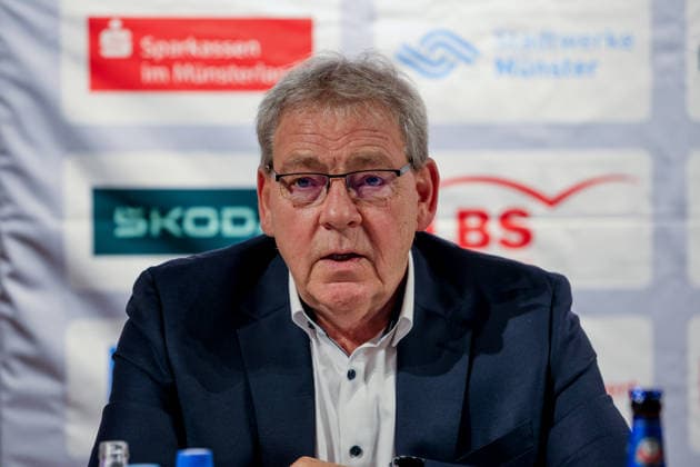 Rainer Bergmann, Gesamtleitung des Sparkassen Münsterland Giro. Vorstellung der Streckenverläufe und der Aktionen und Zahlen des in diesem Jahr zum 20. mal stattfindenden Radrennen. In diesem Jahr startet das Radrennen in Borken im Westmünsterland. Borken, Nordrhein-Westfalen, DEU, Deutschland, 21.09.2026 Pressekonferenz Sparkassen Münsterland Giro.