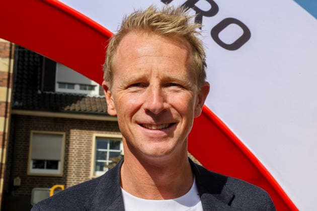 Fabian Wegmann, Sportlicher Leiter des Sparkassen Münsterland Giro. Vorstellung der Streckenverläufe und der Aktionen und Zahlen des in diesem Jahr zum 20. mal stattfindenden Radrennen. In diesem Jahr startet das Radrennen in Borken im Westmünsterland. Borken, Nordrhein-Westfalen, DEU, Deutschland, 21.09.2026 Pressekonferenz Sparkassen Münsterland Giro.