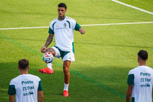 Gianluca Scamacca during the Italia team training at federal technical center of Coverciano, Florence, Italy - September 21, 2026. - Soccer  Copyright: xSaraxEsposito LaPressex