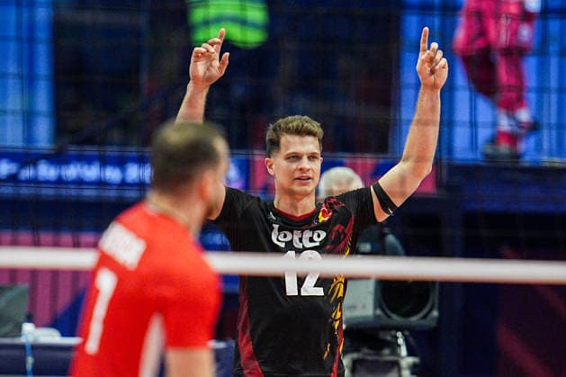 Belgium s Seppe Rotty reacts during the eight final match of the CEV Enel Eurovolley 2026, between Belgium and Czechia, at the Palavela in Turin, north west Italy - Monday, September 21, 2026. .  Copyright: xMarcoxAlpozzi LaPressex