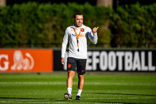 ZEIST - Nederland head coach Xavi Hernandez during the UEFA Nations League training ahead of the match against Duitsland at KNVB Campus on 21 September 2026 in Zeist, Nederland. (Photo by DeFodi Images) -