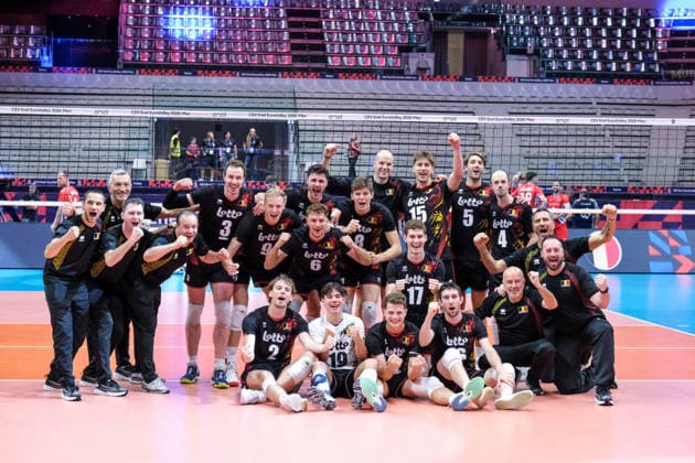 Belgium vs Czechia at Final Eight of the CEV Enel EuroVolley 2026 Men at PalaVela in Turin, Italy Belgium players exult during the Belgium vs Czechia match at Final Eight of the CEV Enel EuroVolley 2026 Men at PalaVela in Turin, Italy, on September 21, 2026. Belgium wins the match against Czechia with a score 3-1., Credit:Davide Di Lalla Unicode Images Davide Di Lalla Avalon Italy, Turin, PalaVela  Copyright: xDavidexDixLalla UnicodexImagesx xDavidexDixLallax xAvalonx 1137090033
