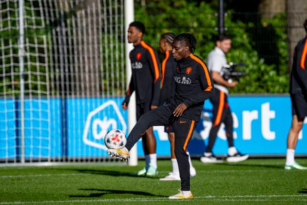 ZEIST - Nederland forward Jeremie Frimpong during UEFA Nations League training ahead of the match against Duitsland at KNVB Campus on 21 September 2026 in Zeist, Nederland. (Photo by DeFodi Images) -
