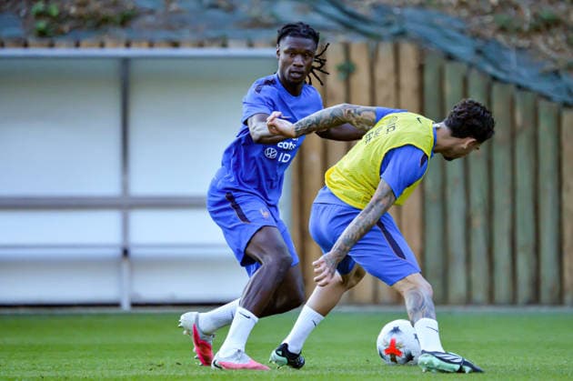 FOOTBALL : Entrainement de l™Equipe de France - 21 09 2026 Eduardo Camavinga (France) Lucas Da Cunha (France) ClairefontaineFrance  Copyright: xBaptistexAutissierx