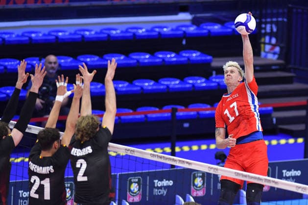 VOLLEYBALL - CEV Eurovolley Men - Belgium vs. Czechia Photo by IPA ABACAPRESS.COM88814554 - Turin, Italy, September 21, 2026, Palavela, Turin, CEV Eurovolley Men 2026 Round of 16 ......in action during the CEV Eurovolley Men 2026 match between Belgium and the Czech Republic (3-1) in Turin at Palavela Turin Italy  Copyright: xIPAxSport ABACAx