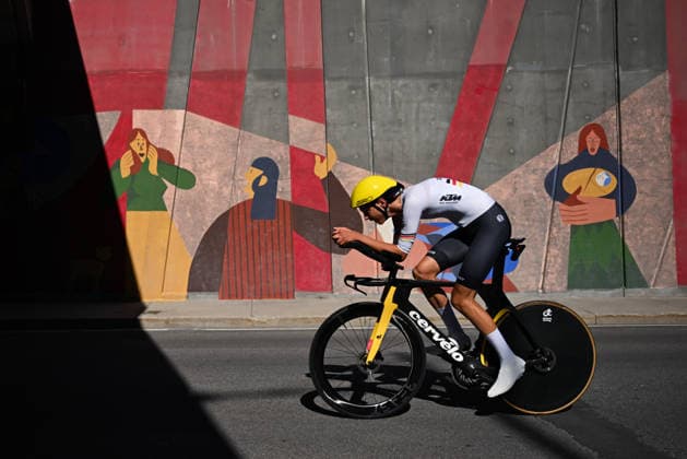 2026 UCI Road World Championships Picture by Chris Auld SWpix.com - 22 09 2026 - Cycling - 2026 UCI Road World Championships - MontrÃ al, Canada - Men Junior Individual Time Trial (ITT) - Owen Kings (Germany) Copyright: x xSWpix.comx(t axPhotographyxHubxLtd)xChrisxAuld SWpix.comx SWP-3521-1550