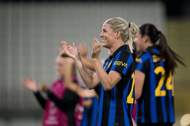 260922 Olivia Schough of Inter celebrates after the Women s Champions League football match between Inter and Häcken on September 22, 2026 in Monza. Photo: Carl Sandin BILDBYRAN kod CS CS0982 fotboll football soccer fotball uefa womens champions league inter häcken dam bbeng fotboll football soccer fotball uefa womens champions league inter häcken dam bbeng jubel celebrates Copyright: CARLxSANDIN BB260922CS092