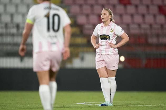 260922 Johanna Fossdalsa Sorensen of Häcken after the Women s Champions League football match between Inter and Häcken on September 22, 2026 in Monza. Photo: Carl Sandin BILDBYRAN kod CS CS0982 fotboll football soccer fotball uefa womens champions league inter häcken dam bbeng fotboll football soccer fotball uefa womens champions league inter häcken dam bbeng Copyright: CARLxSANDIN BB260922CS095
