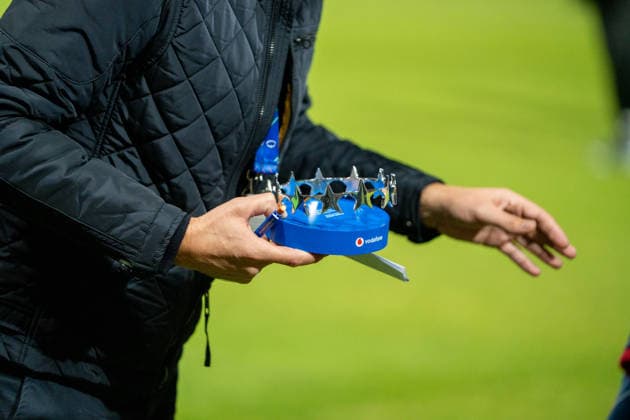 Fussball: UEFA Womens Champions League, 1. Spieltag, FC Bayern München Frauen - Manchester City Womens Football Club am 22.09.2026 in München (Sportpark Unterhaching), Deutschland, Saison 2026 2027: Player of the Match Award München Sportpark Unterhaching Deutschland Copyright: xPhilippxImhofx