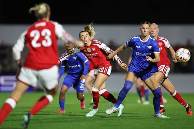 Arsenal v HB Koge Women 22 September 2026, Borehamwood - UEFA Women™s Champions League - Arsenal v HB Koge Women - Chloe Kelly of Arsenal - Photo: Charlotte Wilson Offside. Borehamwood UK Copyright: xCharlottexWilsonx xOffsidexOffside
