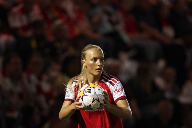 Arsenal v HB Koge Women 22 September 2026, Borehamwood - UEFA Women™s Champions League - Arsenal v HB Koge Women - Smilla Holmberg of Arsenal - Photo: Charlotte Wilson Offside. Borehamwood UK Copyright: xCharlottexWilsonx xOffsidexOffside