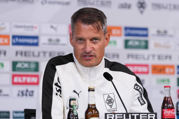 23.09.2026, xydrx, Fußball, Pressekonferenz Borussia Mönchengladbach, Offizielle Trainervorstellung im ista-Borussia-Park, Saison 2026 2027: Alexander Blessin (Cheftrainer Borussia Moenchengladbach) DFB regulations prohibit any use of photographs as image sequences and or quasi-video. Copyright: HMBxMedia YannisxDreimann